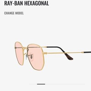 Ray-ban hexagonal pink glasses